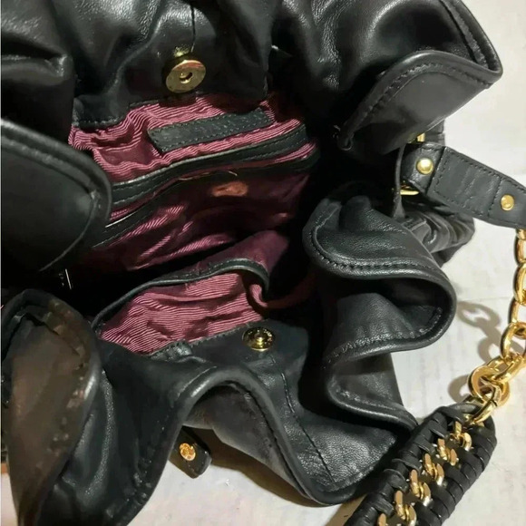 Bcbg maxazria black quilted leather shoulder handbag - Picture 6 of 9